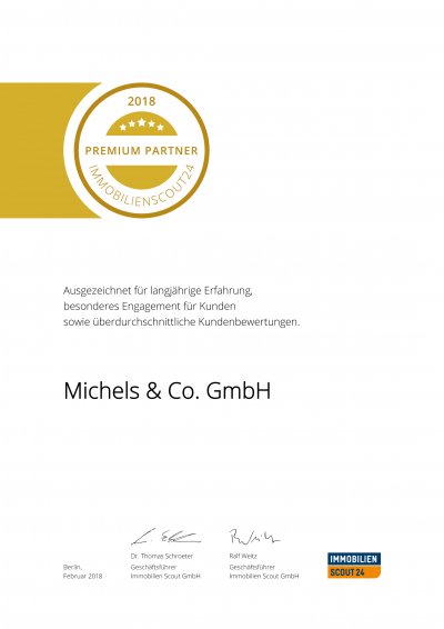 Urkunde_ImmoScout24_Partner 2018 image